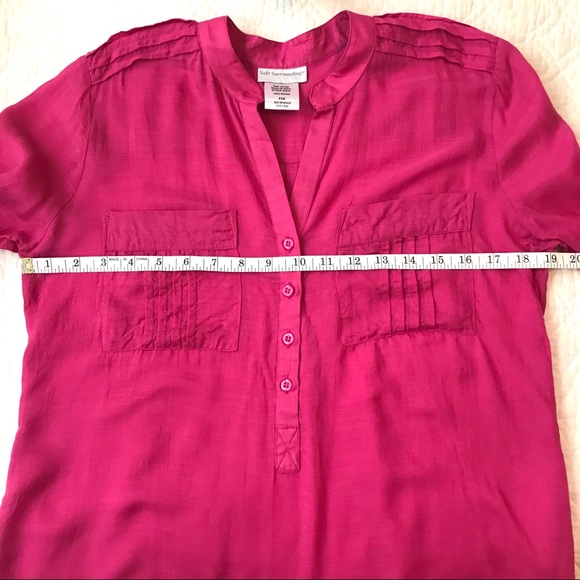 Soft Surroundings Pink Button Down Pop Over Blouse - Picture 6 of 12